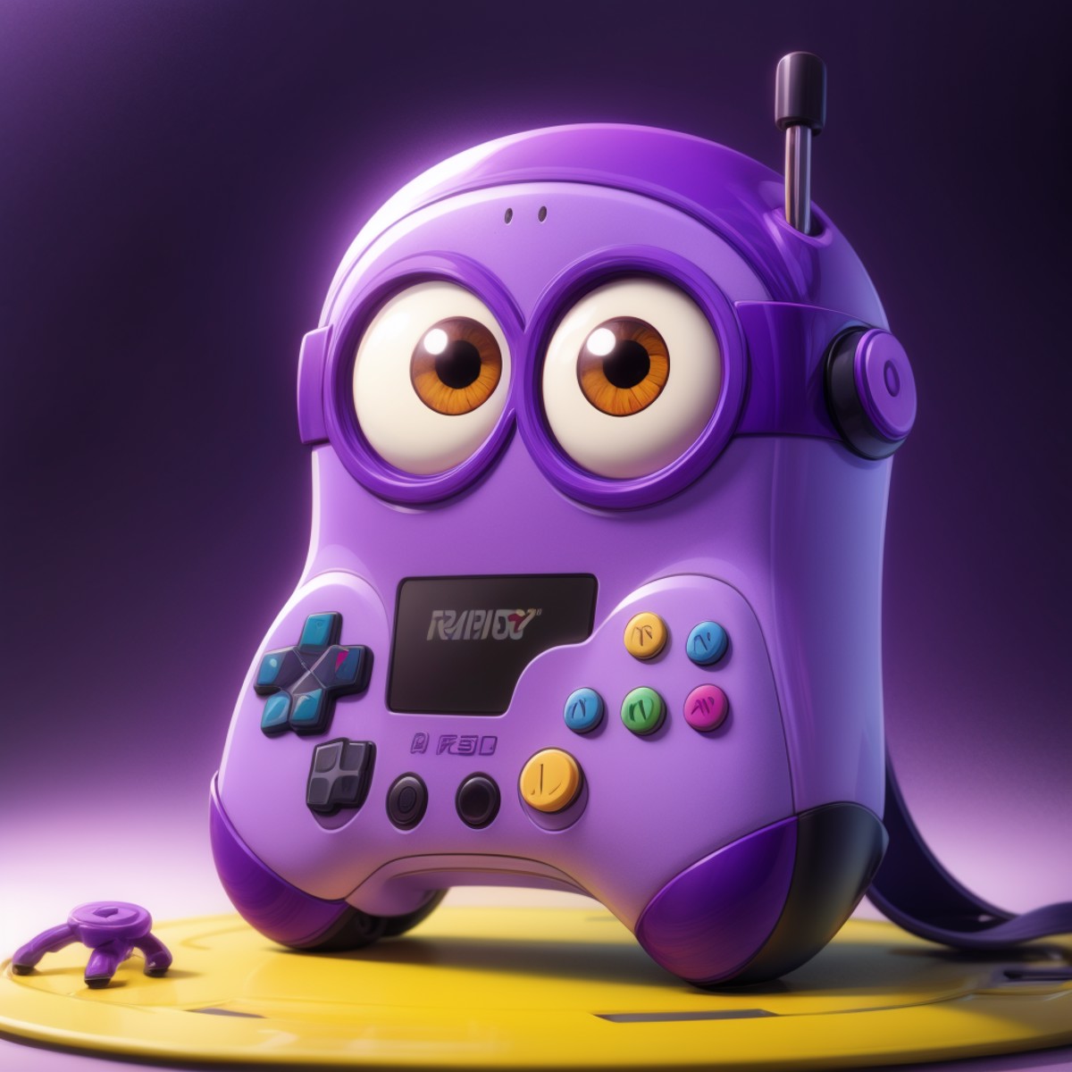 <lora:add_detail:1>, RAW Photo, Photorealistic <lora:MinionStyle-08:1>MinionStyle Purple handheld game console, (Masterpie...